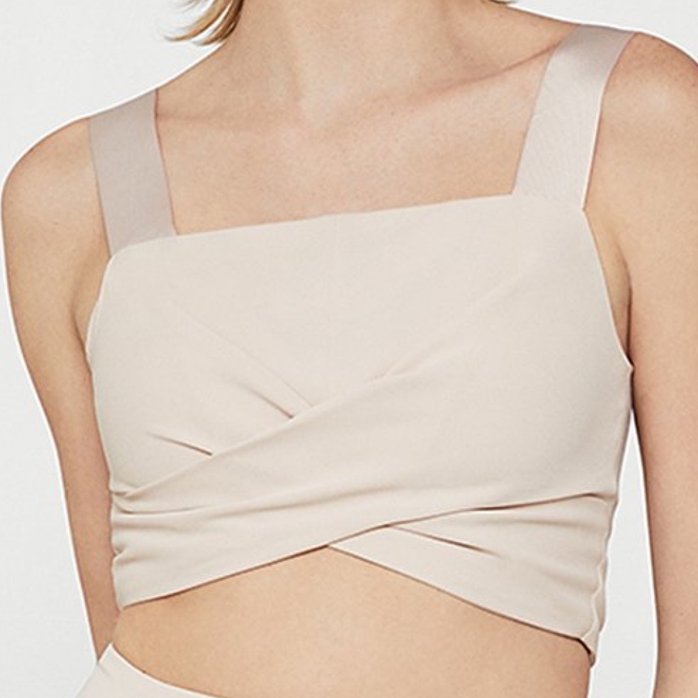 Bare Pink Layered-Hem Crop Top